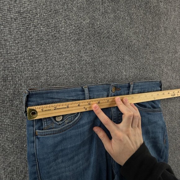 True Religion Women Size 31 Denim Jeans Stretch Blue USA Made Skinny Tapered - Picture 10 of 15